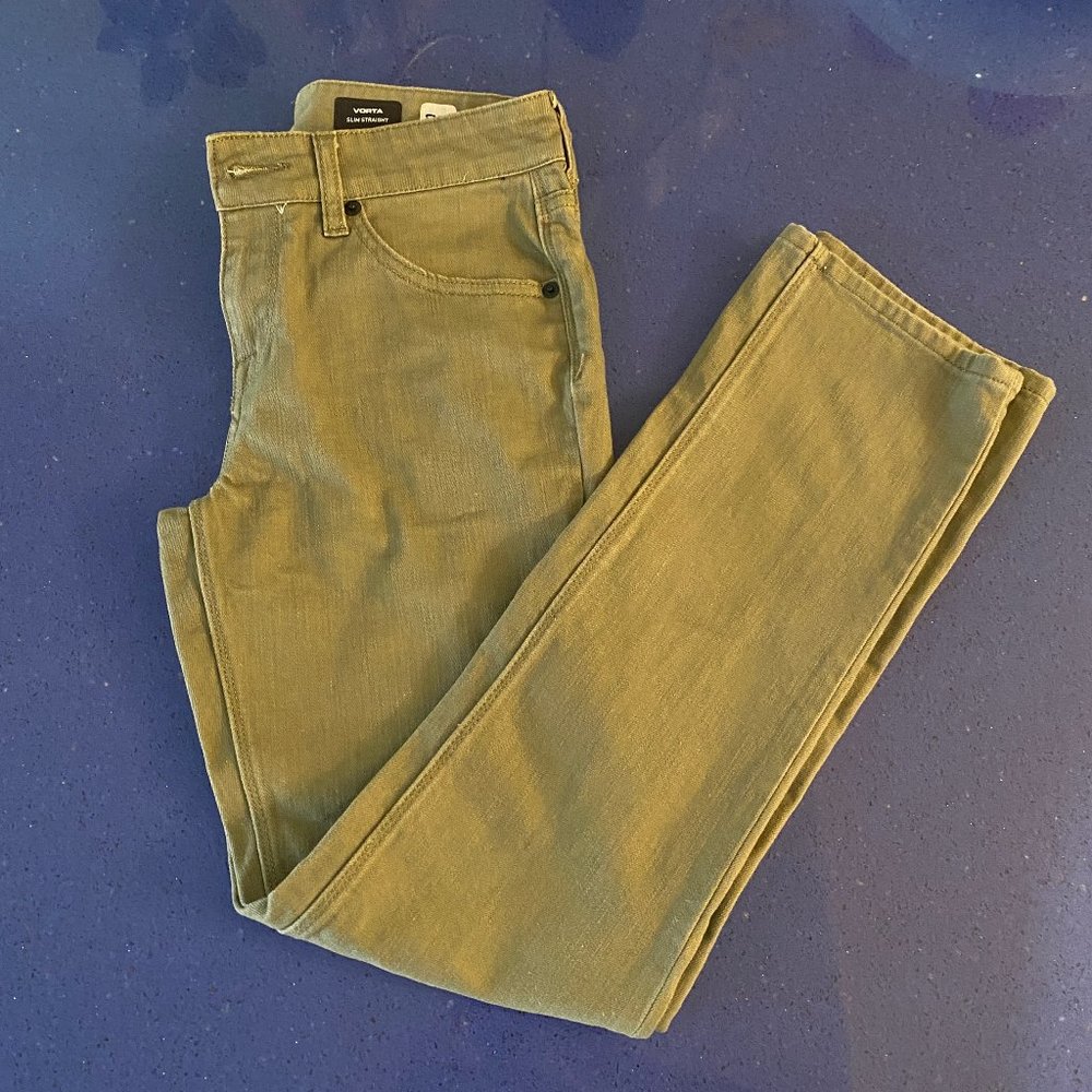 Boys Olive Green Volcom Vorta Jean (27) NWOT